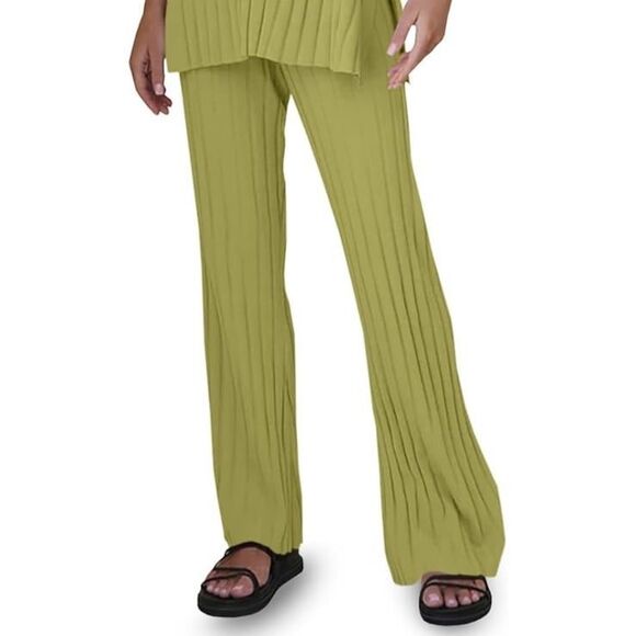 Women’s 2 Piece Lounge Set Sleeveless Crewneck Sweater & Pants Set NWT Outfit - Picture 9 of 11